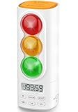 MeesMeek Traffic Light Visual Audio Digital Timer, LCD Display Volume Adjustment, with 4 Ringtones for Kids Classroom Home Kitchen Game Countdown Pause Memory Function Charger Type C Cable Included
