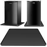 Mini Fridge Silicone Mat,24''x24''x0.5''-Fridge Drip Tray Concave and convex design is leak-Proof and Non-Slip Perfectly Compatible with Washer, Dryer, Wine Cooler, Dishwasher ect (Black)