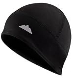 Tough Headwear Skull Cap - Skull Caps for Men and Women - Motorcycle Bike or Football Helmet Liner - Warm Mens Womens Head Liners - Winter Running Beanie Hat - Black