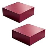 CECOBOX - Gift Boxes with Lids for Presents 8"x8"x3.1" - Matte, Collapsible Magnetic Closure Gift Box - Groomsmen & Bridesmaid Proposal Boxes, Wedding, PR, Birthdays, Holidays (Scarlet Leatherette)