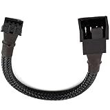 Easycargo GPU Fan Adapter Cable to PWM Fan, Graphic Card Fan Adapter, Compatible to 4-pin 3-pin PWM Fans 10cm 4 inch Black 1 to 1 Cable