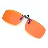 FEISEDY Clip on Rimless One Piece Blue Light Glasses Flip Up Computer Gaming Glasses for Eyes Strain/Induce Sleep B0360
