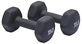 Amazon Basics Neoprene Dumbbell Hand Weights, 15 Pounds, Pair, Dark Grey
