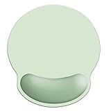 LONNAONE Wrist Rest Support Mouse Pad,Ergonomic Memory Foam Mouse Mat 9x10in Non-Slip Rubber Base Pain Relief Mousepad for Computer, Laptop(Light Green Foam)