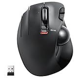 ELECOM EX-G Left Handed Trackball Mouse, 2.4 GHz USB Wireless, Ergonomic, Thumb Control, Tracking Roller Ball, 6 Programmable Buttons, Tilt Scroll