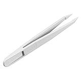 uxcell Plastic Anti-static Tweezers, Precision Slant Point Tip for Jewelry Craft DIY Beauty Electronics Repair Tool White 93302