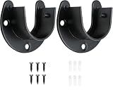 suiwotin Closet Rod End Supports, 1 Inch, Black, 2 Packs