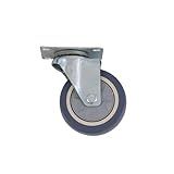 AlveyTech Front 4" Caster Wheel for Hoverboard Go-Kart Kits - Replacement Swivel Assembly, Shockproof Anti-Mark Gray Tire, Fork & Axle, and Durable Metal Alloy Mounting Plate