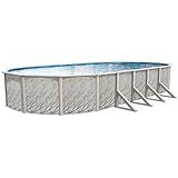 Lake Effect Pools 'Meadows' 15 ft x 30 ft Oval Above Ground Swimming Pool | 52 Inch Steel Side Walls | Kit Includes: 25 Gauge Overlap Liner & Widemouth Skimmer