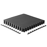 CAP Barbell 1/2-Inch Interlocking EVA Foam Exercise Puzzle Mat Home Gym Flooring - 1 Pack | 24" x 24" x 1/2" | T Pattern - Black