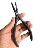 Professional Hair Extension Pliers 7" – Microlink Beads Remover & Weft Extension Tool | Stainless Steel Hair Styling Accessory for Salon & DIY Extensions – 2 Hole, Black By MIRACLE