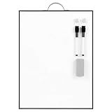 TSJ OFFICE Small White Board - 16" X 12" Portable Black Aluminum Framed Whiteboard, Magnetic Dry Erase Board with a Handle, to Do List Notepad for Office, Home, School