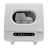 Portable Countertop Dishwasher, Mini Dishwasher, Full Panel Control Dish Washing Machine Portable Compact Dish Washing 5 Wash Programs of 2-6 Sets Dishes with 360° Spray Arms for Small-Sized Houses