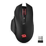 Redragon M656 Gainer Wireless Gaming Mouse, 4000 DPI 2.4Ghz Wireless Mouse w/ 5 DPI Levels, 7 Macro Buttons, Red LED Backlit & Pro Software/Drive Supported, for PC/Mac/Laptop