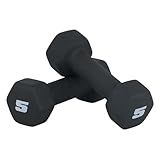 CAP Barbell 5 LB Neoprene Dumbbell Hand Weights - Pair | Black
