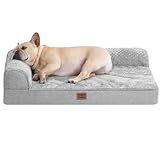 EHEYCIGA Orthopedic Dog Bed Medium Size Dogs, Memory Foam Dog Bed with Washable Removable Cover, Waterproof Pet Sofa Couch for Crate with Nonskid Bottom, 30x20x6, Grey