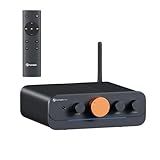 Fosi Audio HT4S Bluetooth Amplifier for Outdoor Speakers, 4 Channel Power Amp for Home Theater, Outdoor Gathering, 4.1/5.0 Ch Stereo Home Audio Receiver, Supports AUX/Optical Input with Remote Control