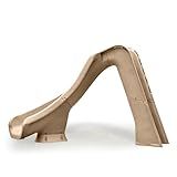 S.R.Smith Typhoon Pool Slide, Sandstone – Premium Water Slide with Left Curve for Inground Swimming Pool – Deck Mounted with Enclosed Ladder for Safety