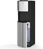 SOOPYK Self Cleaning Bottom Load Water Cooler Dispenser for 3-5 Gallon Bottles,Hot Cold and Room, Child Safety Lock, LED Display with Empty Bottle Alert, Perfect for Home, Stainless Steel