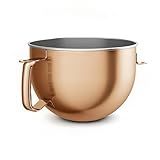 Wiselet Copper Color Stainless Steel 6 Quart Mixing Bowl for Kitchen Aid Professional Bowl Lift Stand Mixer, Heavy Duty Extra Mixer Bowl fits KP26, KB26, Dishwasher Safe, Ergonomic Handle