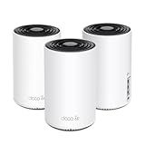 TP-Link Deco XE75 AXE5400 Tri-Band WiFi 6E Mesh System - Wi-Fi up to 7200 Sq.Ft, Engadget Rated Best Mesh for Most People, Replaces WiFi Router and Extender, AI-Driven Mesh New 6GHz Band, 3-Pack