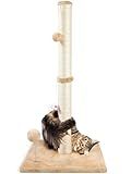 ANWA 32" Tall Cat Scratching Posts for Indoor Cats, 3-in-1 Vertical Cat Scratching Post with Plush Toys, Premium Sisal Post for Cats at All Ages with Reinforced Stable Base, Beige