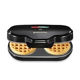 Proctor Silex Double Mini Waffle Maker Machine with 4” Round Non-stick Grids, Makes 2 Personalized Individual Breakfast Keto Chaffles and Hashbrowns, Compact, Black (26102)