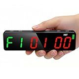 Tempospark Portable Workout Timer, Workout Clock for Home Gym Garage Boxing, Gym Timer Clock with Strong Magnet, Powerful Battery, Adjustable Brightness for Fitness Enthusiasts Coaches