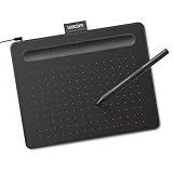 Wacom Intuos Small Graphics Drawing Tablet, Includes Training & Software; 4 Customizable ExpressKeys Compatible with Chromebook Mac Android & Windows, Black