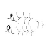 Fly Fishing Rod Guide Set Fishing Tool Tip Repair Kit 9FT 4-6WTHard Snake Guide Tip Hook DIY Eye Rings Different Size
