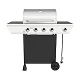 Nexgrill 4-Burner Propane Gas Grill with Side Burner, 52,000BTUs, 562 SQ. In. Cooking Space, BBQ Grill with Stainless Steel Lid & Control Panel for Outdoor Cooking, Patios, and More - 720-0925PA