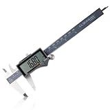 Clockwise Tools IP54 Grade Digital Caliper, DCLR-0605 0-6" /150mm, Inch/Metric/Fractions Conversion, Stainless Steel, Large LCD Screen