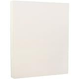 JAM PAPER Strathmore 88lb Cardstock - 8.5 x 11 Coverstock - 237 gsm - Natural White Laid - 25% cotton - 50 Sheets/Pack