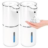 MTYGK 2 Pack Automatic Foaming Soap Dispenser,Touchless Foam Soap Dispenser,12.8oz Rechargeable Wall Mounted Smart for Bathroom and Kitchen Dish Soap,Easy for Toddlers(White)