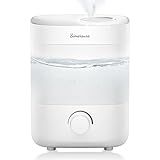 SimerSure Top Fill Humidifier, 2L Water Tank for Bedroom, 28H Long Lasting White Air Humidifier for Large Room, Ultra Quiet 25dB Cool Mist for Baby, Plants, Office, Easy to Clean & Fill