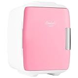 Cooluli Mini Fridge for Bedroom - Car, Office Desk & Dorm Room - Portable 4L/6 Can Electric Plug In Cooler & Warmer for Food, Drinks, Skincare Beauty & Makeup - 12v AC/DC & Exclusive USB Option, Pink