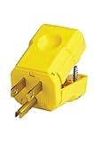 Leviton 15 Amp, 125 Volt, Plug, Industrial Grade, Straight Blade, Grounding, Python, 5256-VY, Yellow