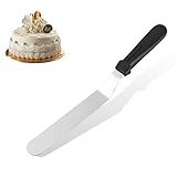 Fulshi Offset Spatula, Professional Stainless Steel Cake Spatula, 8-Inch, Icing Spatula with PP Plastic Handle Cake Decorating Spatula for Home, Kitchen or Bakery(Black)