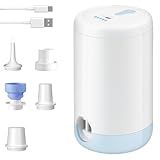 PRAXXIS Electric Air Pump for Inflatable with 4 Nozzles, Portable Air Pump with 1500mAh Battery Rechargeable,4kPa Air Mattress Pump,Ultra-Fast Inflator/Deflator Pumps for Air Mattress Beds,Pool Floats