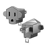 2 Prong to 3 Prong Outlet Adapter, ETL Listed 3-2 Prong Adapter, Fire-Retardant (392℉) PBT Material, SUPERDANNY Heavy Duty Wall Plug Adapter for Old Homes, Travel to Japan, Gray, 2-Pack