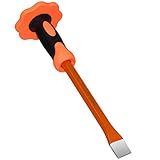 ZUZUAN 12inch Heavy Duty Flat Chisel with Hand Protection,Flat Head,Demolishing/Masonry/Carving/Concrete Breaker Chisels with Bi-Material Hand Guard