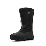 NORTIV 8 Men's Waterproof Winter Snow Boots Insulated Fur Liner Lightweight Outdoor Tall Boots,Size 9,Black,QUEBEC-M