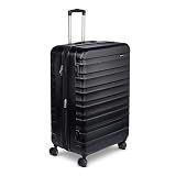 Amazon Basics 30" Hardside Large Checked Luggage, Hardshell Suitcase With Four Multi-directional Wheels, Expandable For Up to 15% More Space, Scratch-Resistant Shell, Black