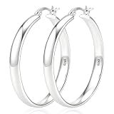 925 Sterling Silver Hoop Earrings Hypoallergenic Large Silver Hoops Earring