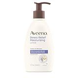 Aveeno Stress Relief Moisturizing Body Lotion with Lavender Scent, Natural Oatmeal to Calm & Relax, Non-Greasy Daily Stress Relief Lotion, 12 fl. oz