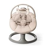 Momcozy 2-in-1 Baby Swing, Dual-Arm Support System & Parent-Inspired Motions, Convertible to Toddler Seat up to 66 lbs, Adjustable Height, Lightweight, Beige