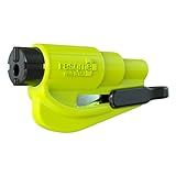 resqme The Original Emergency Keychain Car Escape Tool, 2-in-1 Seatbelt Cutter and Window Breaker, Made in USA, Yellow - Compact Emergency Hammer