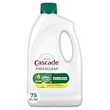 Cascade Free & Clear Dishwasher Detergent Liquid Gel, Dish Detergent, Dishwasher Soap, Lemon, 75oz