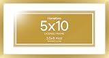 Homeforia 5x10 Gold License Frame, High-End Metal, 3.5x8 Mat, Glass