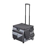 SVYP Mobile Utility Cart with Storage Organizer Bag, Rolling Cart, Black/Grey